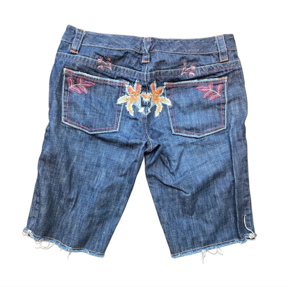 Y2K Calvin Klein Choice Denim Shorts Sz 31 Made in Hong Kong Embroidered Pockets